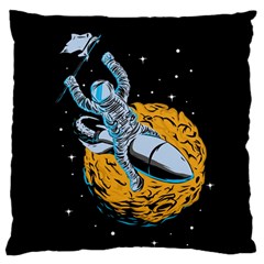 Astronaut Planet Space Science Large Flano Cushion Case (two Sides) by Wegoenart