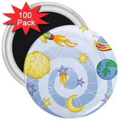 Science Fiction Outer Space 3  Magnets (100 Pack) by Wegoenart