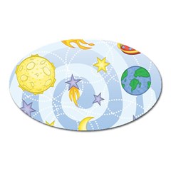 Science Fiction Outer Space Oval Magnet by Wegoenart