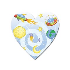 Science Fiction Outer Space Heart Magnet by Wegoenart