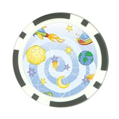 Science Fiction Outer Space Poker Chip Card Guard by Wegoenart