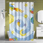 Science Fiction Outer Space Shower Curtain 48  x 72  (Small)  Curtain(48  X 72 ) - 42.18 x64.8  Curtain(48  X 72 )