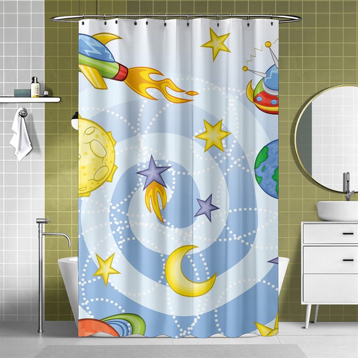 Science Fiction Outer Space Shower Curtain 48  x 72  (Small) 