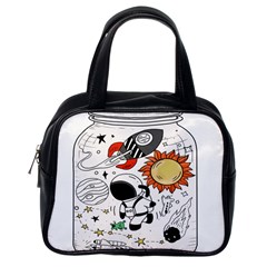 Astronaut Drawing Planet Classic Handbag (one Side) by Wegoenart