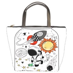 Astronaut Drawing Planet Bucket Bag by Wegoenart