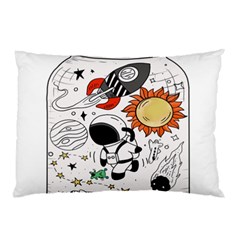 Astronaut Drawing Planet Pillow Case by Wegoenart