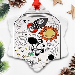 Astronaut Drawing Planet Ornament (snowflake) by Wegoenart