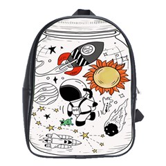 Astronaut Drawing Planet School Bag (xl) by Wegoenart