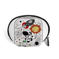 Astronaut Drawing Planet Accessory Pouch (small) by Wegoenart