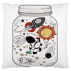 Astronaut Drawing Planet Standard Flano Cushion Case (one Side) by Wegoenart