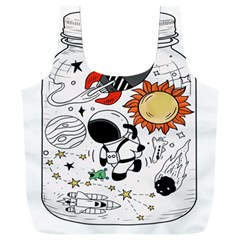 Astronaut Drawing Planet Full Print Recycle Bag (xxxl) by Wegoenart