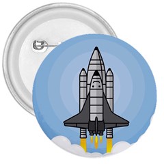 Rocket Shuttle Spaceship Science 3  Buttons by Wegoenart