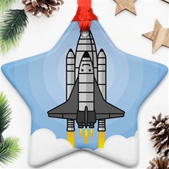 Rocket Shuttle Spaceship Science Ornament (star) by Wegoenart