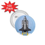 Rocket Shuttle Spaceship Science 1.75  Buttons (100 pack)  Front