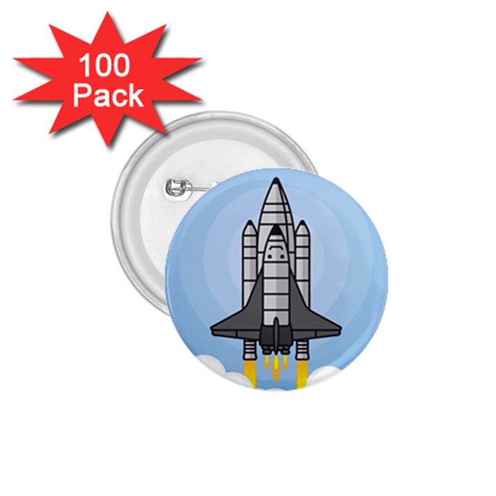 Rocket Shuttle Spaceship Science 1.75  Buttons (100 pack) 