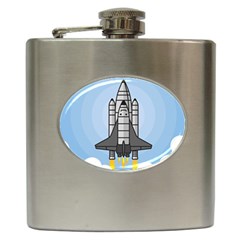 Rocket Shuttle Spaceship Science Hip Flask (6 Oz) by Wegoenart