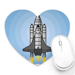 Rocket Shuttle Spaceship Science Heart Mousepads by Wegoenart