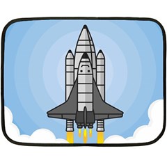 Rocket Shuttle Spaceship Science Double Sided Fleece Blanket (mini)  by Wegoenart