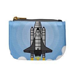 Rocket Shuttle Spaceship Science Mini Coin Purse by Wegoenart