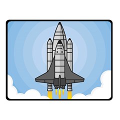 Rocket Shuttle Spaceship Science Double Sided Fleece Blanket (small)  by Wegoenart