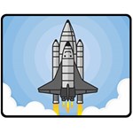 Rocket Shuttle Spaceship Science Double Sided Fleece Blanket (Medium)  58.8 x47.4  Blanket Front