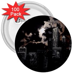 City Night Moon Skyline Skyscraper 3  Buttons (100 Pack) 