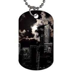 City Night Moon Skyline Skyscraper Dog Tag (one Side)