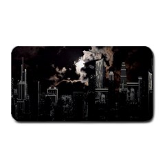 City Night Moon Skyline Skyscraper Medium Bar Mats by Wegoenart