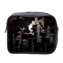 City Night Moon Skyline Skyscraper Mini Toiletries Bag (two Sides) by Wegoenart