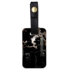 City Night Moon Skyline Skyscraper Luggage Tag (one Side) by Wegoenart