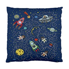 Cat Cosmos Cosmonaut Rocket Standard Cushion Case (two Sides) by Wegoenart