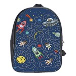 Cat Cosmos Cosmonaut Rocket School Bag (Large) Front