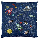 Cat Cosmos Cosmonaut Rocket Large Cushion Case (Two Sides) Front