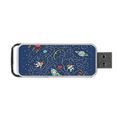 Cat Cosmos Cosmonaut Rocket Portable Usb Flash (two Sides) by Wegoenart