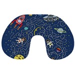 Cat Cosmos Cosmonaut Rocket Travel Neck Pillow Front