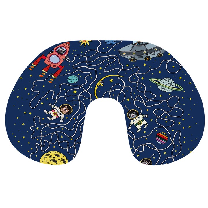 Cat Cosmos Cosmonaut Rocket Travel Neck Pillow