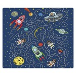 Cat Cosmos Cosmonaut Rocket Double Sided Flano Blanket (Small)  50 x40  Blanket Front