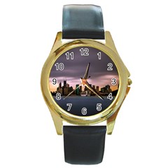 Sydney Australia Travel Oceania Round Gold Metal Watch by Wegoenart