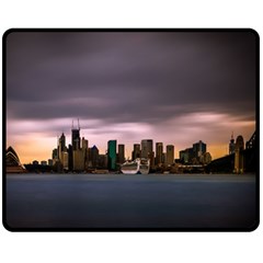 Sydney Australia Travel Oceania Fleece Blanket (medium)  by Wegoenart