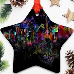 Grunge Paint Splatter Splash Ink Star Ornament (two Sides) by Wegoenart