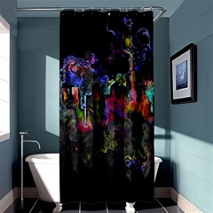 Grunge Paint Splatter Splash Ink Shower Curtain 36  X 72  (stall)  by Wegoenart