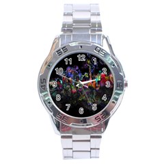 Grunge Paint Splatter Splash Ink Stainless Steel Analogue Watch by Wegoenart