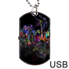 Grunge Paint Splatter Splash Ink Dog Tag Usb Flash (one Side) by Wegoenart