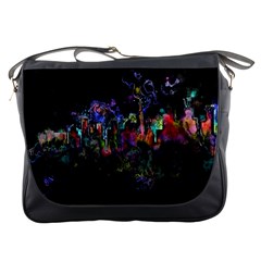 Grunge Paint Splatter Splash Ink Messenger Bag by Wegoenart