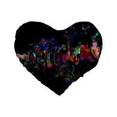 Grunge Paint Splatter Splash Ink Standard 16  Premium Heart Shape Cushions by Wegoenart