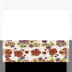 Multicolored Floral Collage Print Rectangular Jigsaw Puzzl by dflcprintsclothing