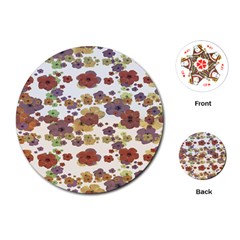 Multicolored Floral Collage Print Playing Cards Single Design (round) by dflcprintsclothing