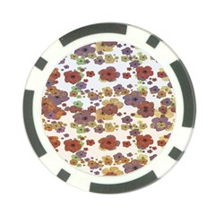 Multicolored Floral Collage Print Poker Chip Card Guard by dflcprintsclothing