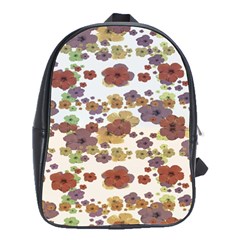 Multicolored Floral Collage Print School Bag (large)