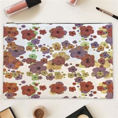 Multicolored Floral Collage Print Cosmetic Bag (xxl)